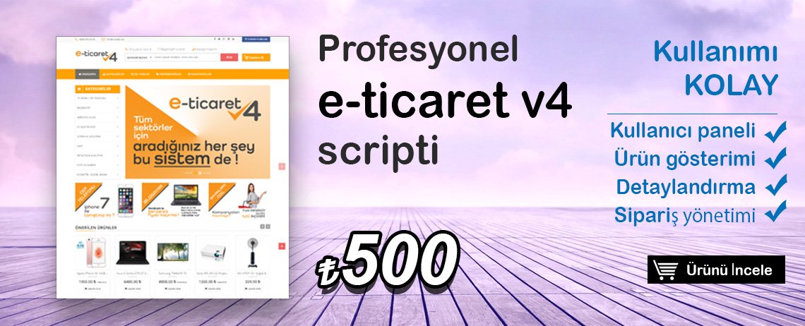 Profesyonel e-ticaret scripti V4